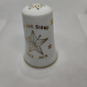 Salt Shaker English White Shrine by F.N. Kistner Co. White/Gold Japan